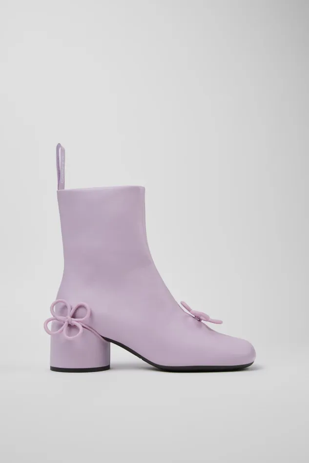 Women Twins Purple Leather Boots Camper Ankle Boots Women Twins Purple Leather Boots Camper Ankle Boots